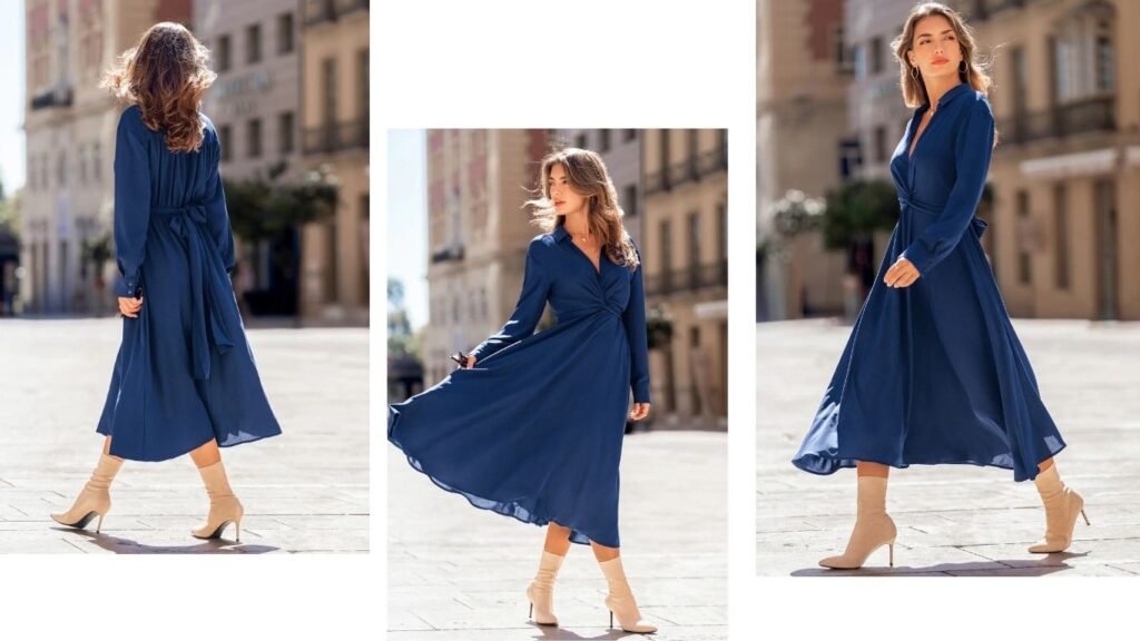 Slow Dance Blue Midi Dress