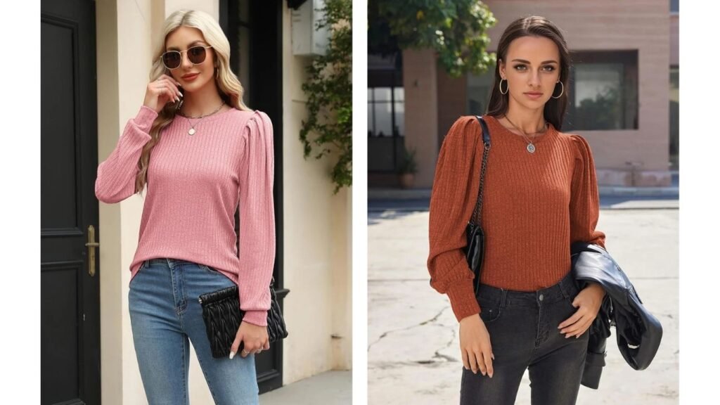 Zeagoo Women’s Knit Pullover Sweater | Soft Puff Long Sleeve Lightweight Top 2025