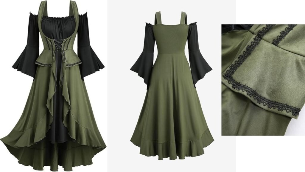 ROSE GAL Plus Size Fairy Corset Dress Medieval Renaissance Costume for Women