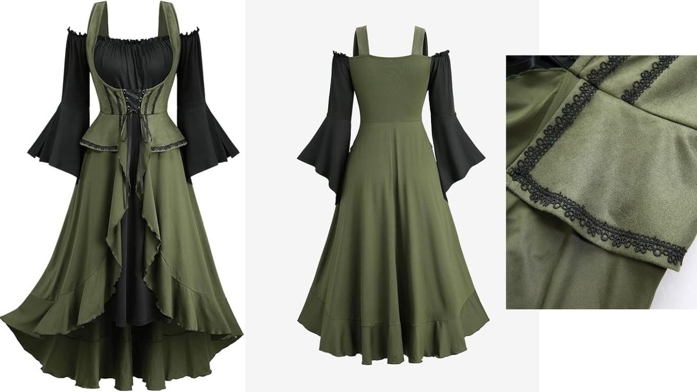 ROSE GAL Plus Size Fairy Corset Dress Medieval Renaissance Costume for Women