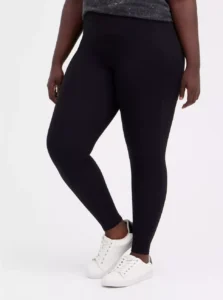 Close-up of Torrid Slim Fix Legging waistband and pocket