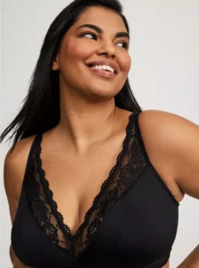 Black Torrid microfiber bralette with adjustable straps