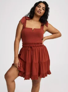 Torrid Women’s Plus Size Foxy Tie Strap Corset Tank front view