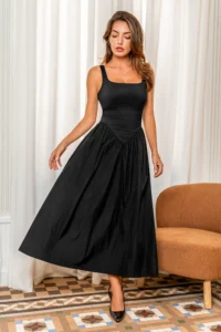 Cupshe Curtain Call Dress styled with heels