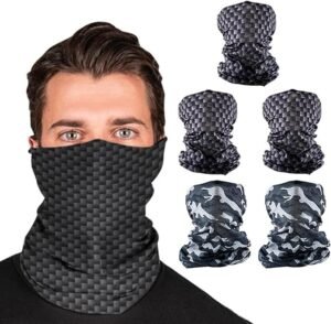 Outdoor man wearing S A Company UV 30+ multipurpose face cover