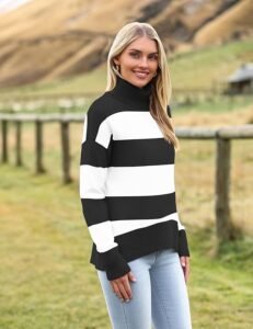 Chunky knit pullover with high-low hem