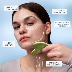 BAIMEI IcyMe Ice Roller for Face and Gua Sha Facial Tool Set – Reduces Puffiness and Relieves Migraines, Pink