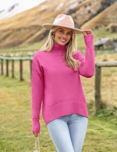 Zeagoo Women’s Turtleneck Sweater front view