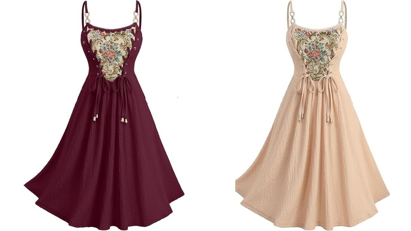 ROSE GAL Plus Size Renaissance Floral Dress