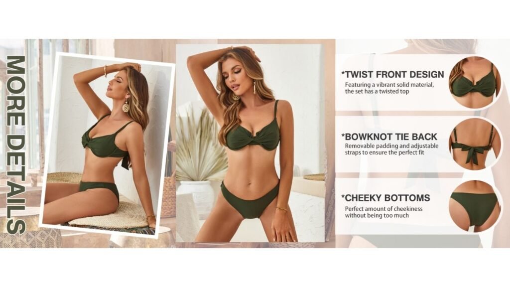 Trendy high-waisted bikini set by ZAFUL