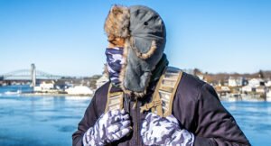 S A Company Snow Camo Trapper Hat with faux fur lining and ear flaps for men and women