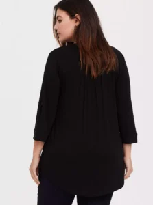Torrid Plus Size 3/4 Sleeve Blouse – Casual & Workwear Style
