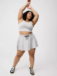 Front view of Torrid Women's Plus Size Hacci Inner Shelf Active Brami