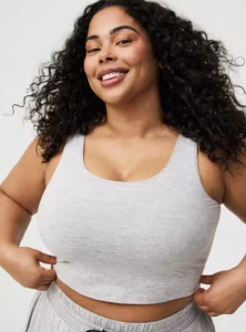 Plus size woman wearing Torrid Hacci Brami