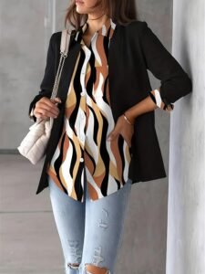 Long sleeve floral printed blouse by Zeagoo