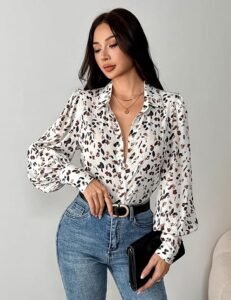 Zeagoo Button Down Chiffon Blouse – Office Wear Outfit Inspiration