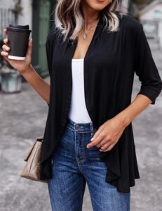 Lightweight ruffle cardigan in sizes S–3XL