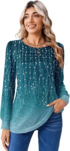 Women’s pleated tunic top for work outfits