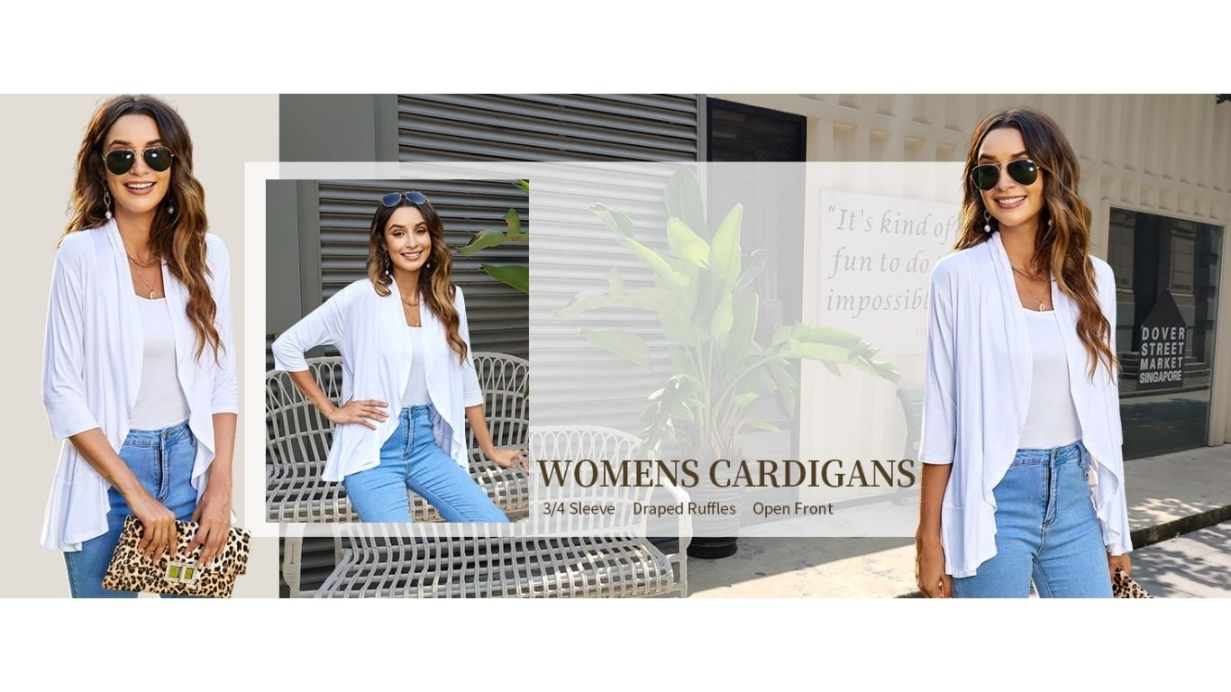 Zeagoo Women’s Open Front Cardigan with draped ruffles