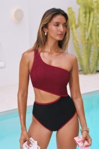 Cupshe On Second Thought Two-Toned One-Piece Swimsuit color block design