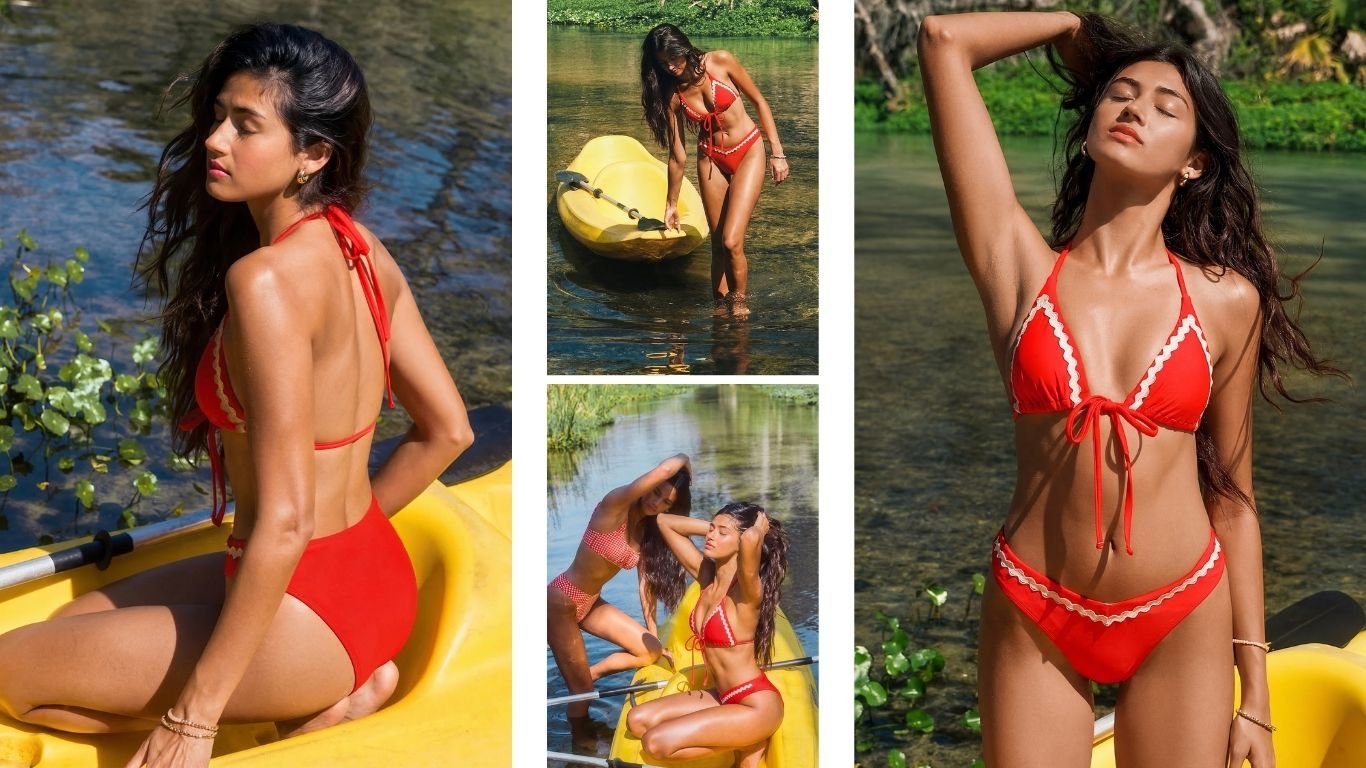 Guava Glow Red Bikini Set